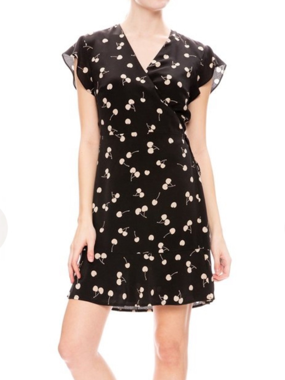 Rails Leanne Cherry Silk Wrap Dress